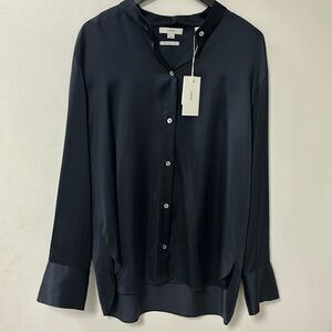 Vince Band Collar Blouse in Coastal